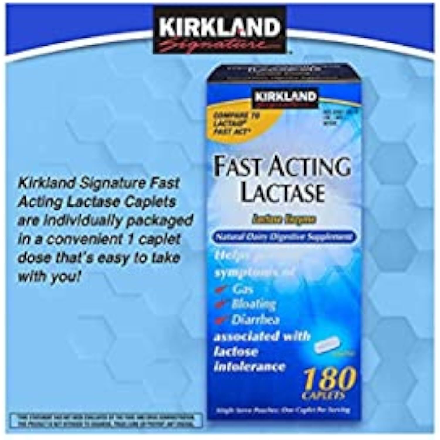 Kirkland Signature Fast Acting Lactase - 180 Caplets