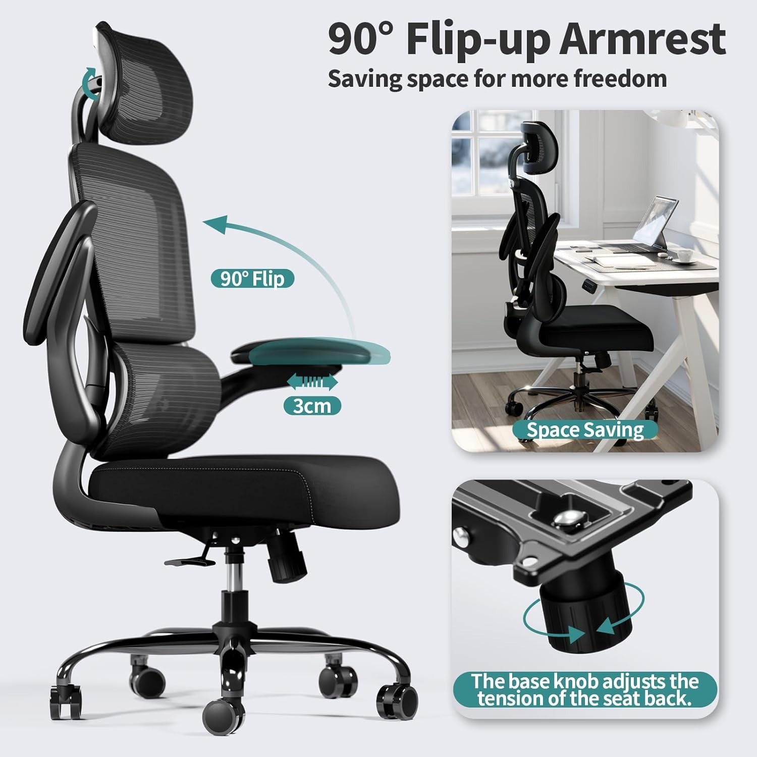 Adjustable Ergonomic Office Chair - 330 lbs Capacity