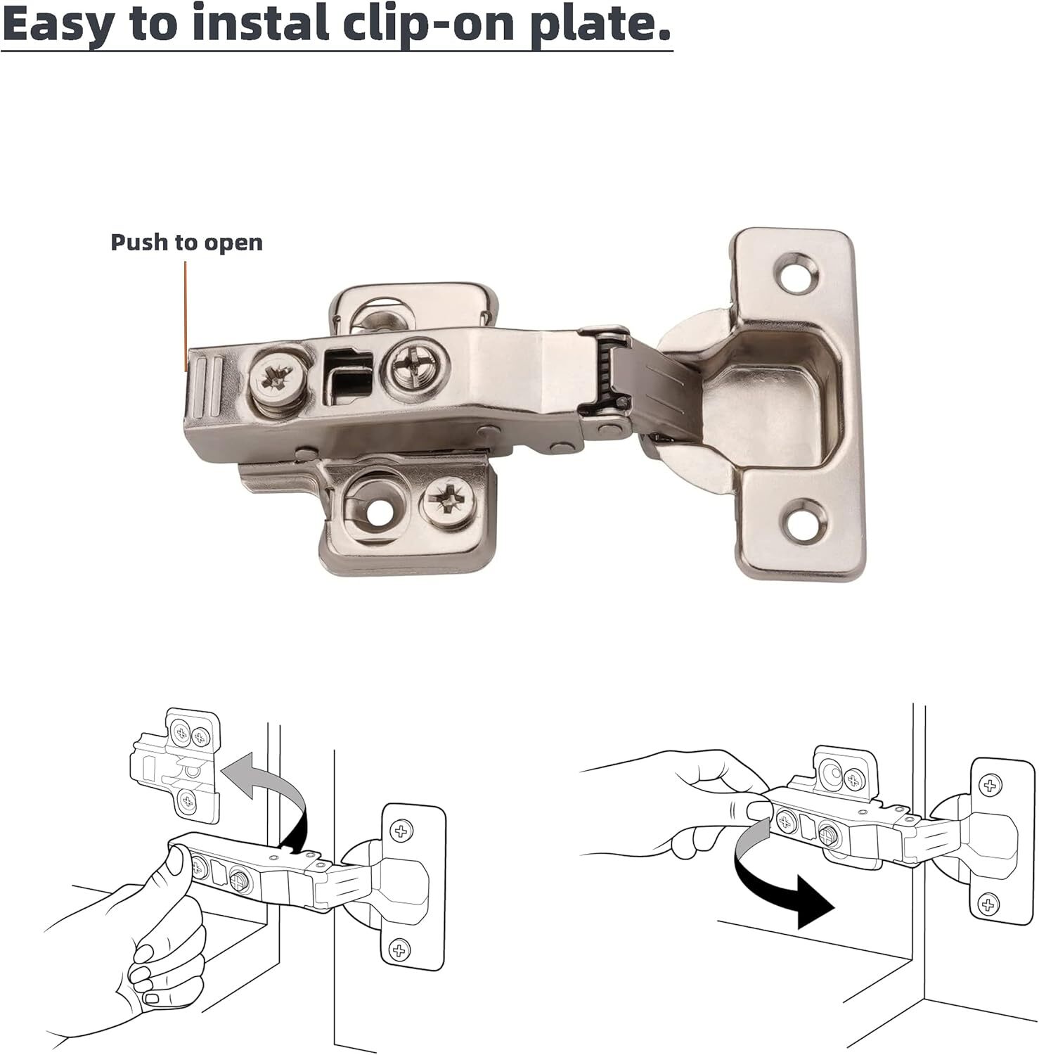 Kitchen Cabinet Frameless Hinges (40 pcs), Soft Close Door Hinges