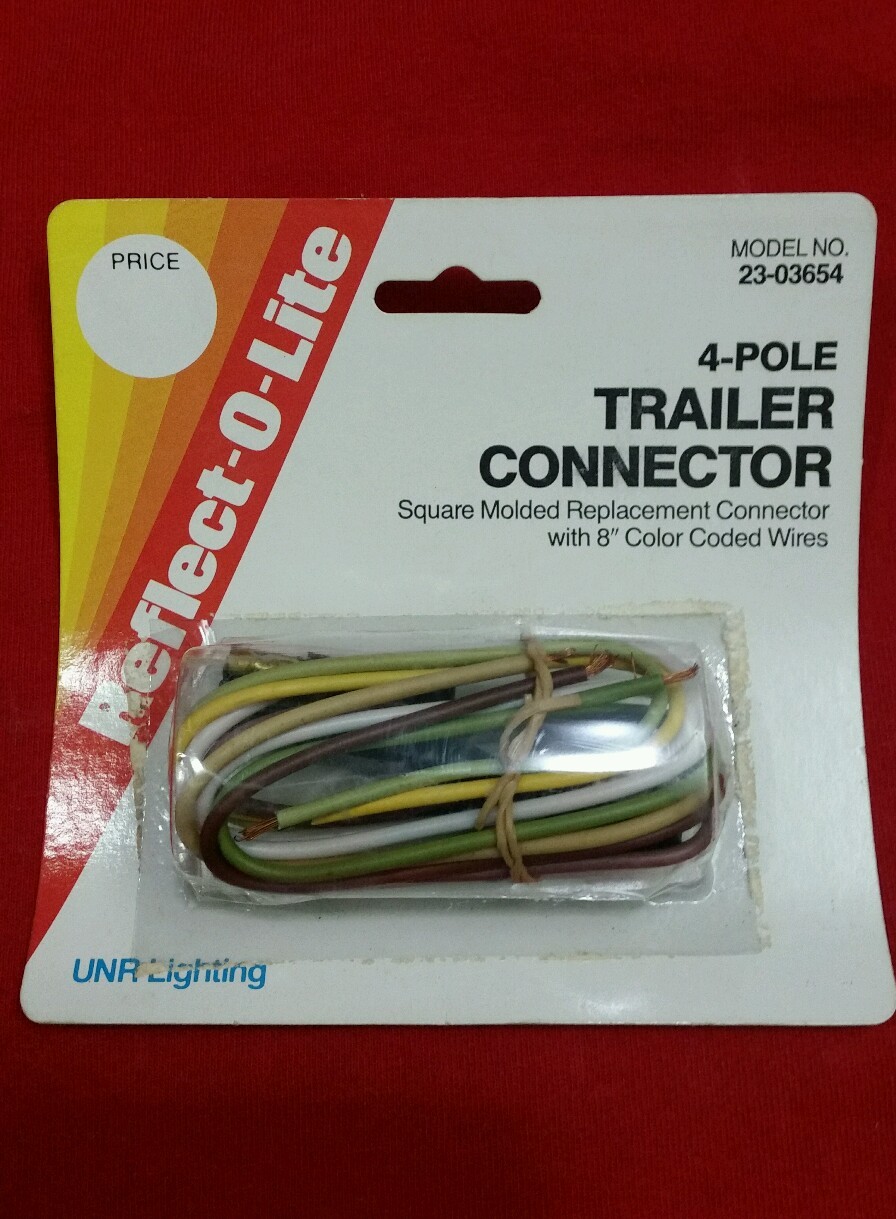 TRAILER WIRING CONNECTOR 4 PIN SQUARE RV CAMPER MOTORHOME TRUCK TRAILER RACING