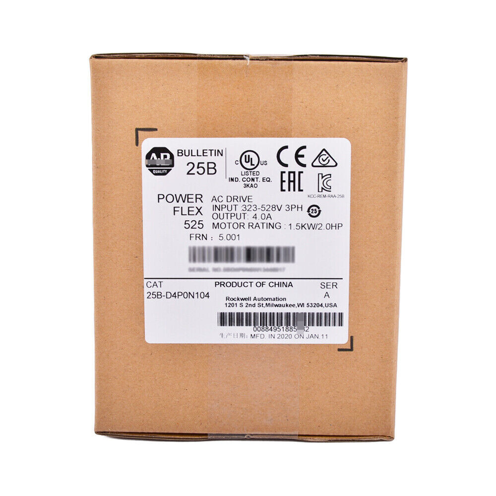 Allen-Bradley 25B-D4P0N104 NEW AB 25B-D4P0N104 PowerFlex 525 1.5kW 2Hp AC Drive