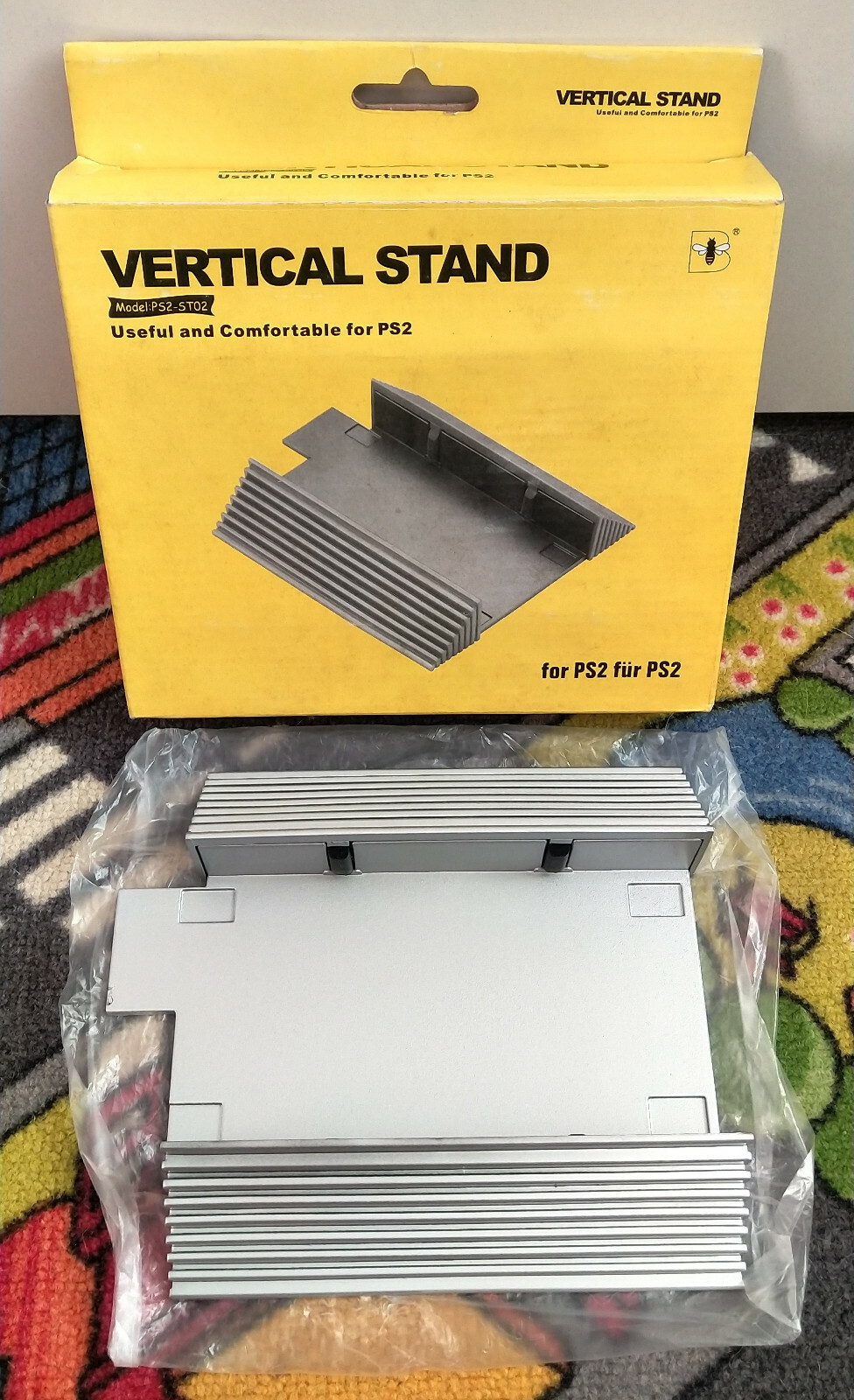 vertical stand playstation 2 ps2 fat silver