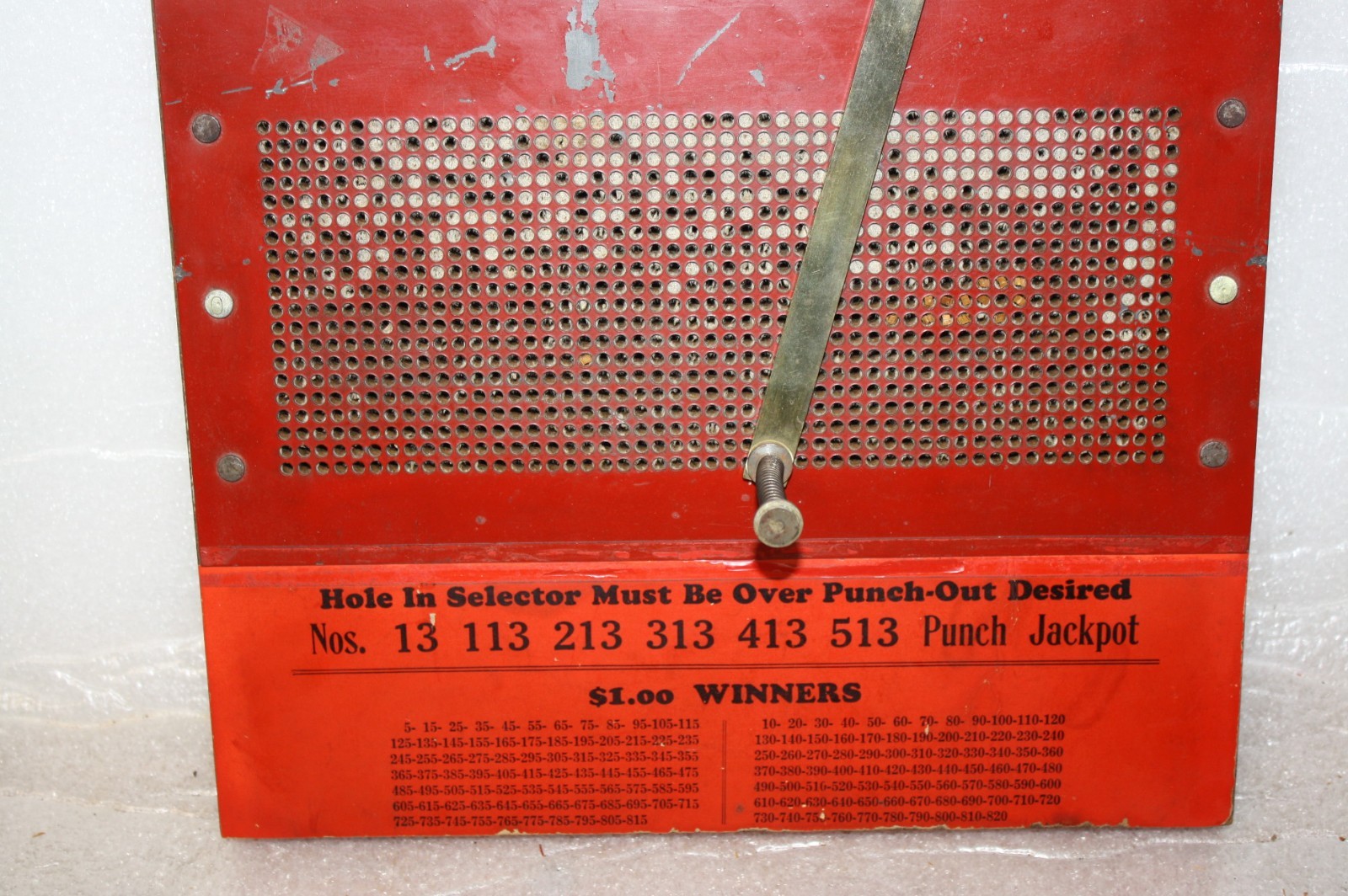 Vintage Collectible 1930’s or 40’s Coin Operated Punch Board Machine With Keys