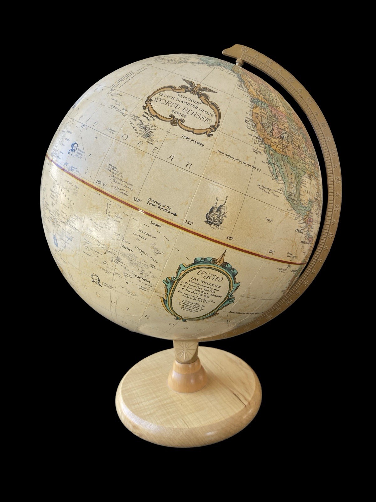 Replogle Globes World Classic Series 12" Tabletop Globe Rotating Vintage 90”s