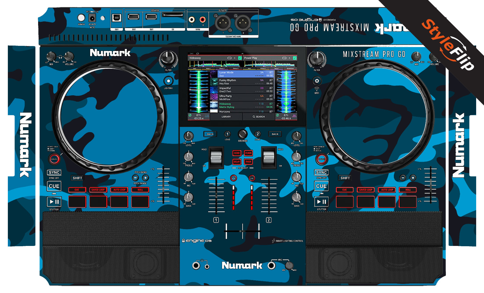 Numark Mixstream Pro Go Skin | Blue Camo | Protective Decal | StyleFlip Skins