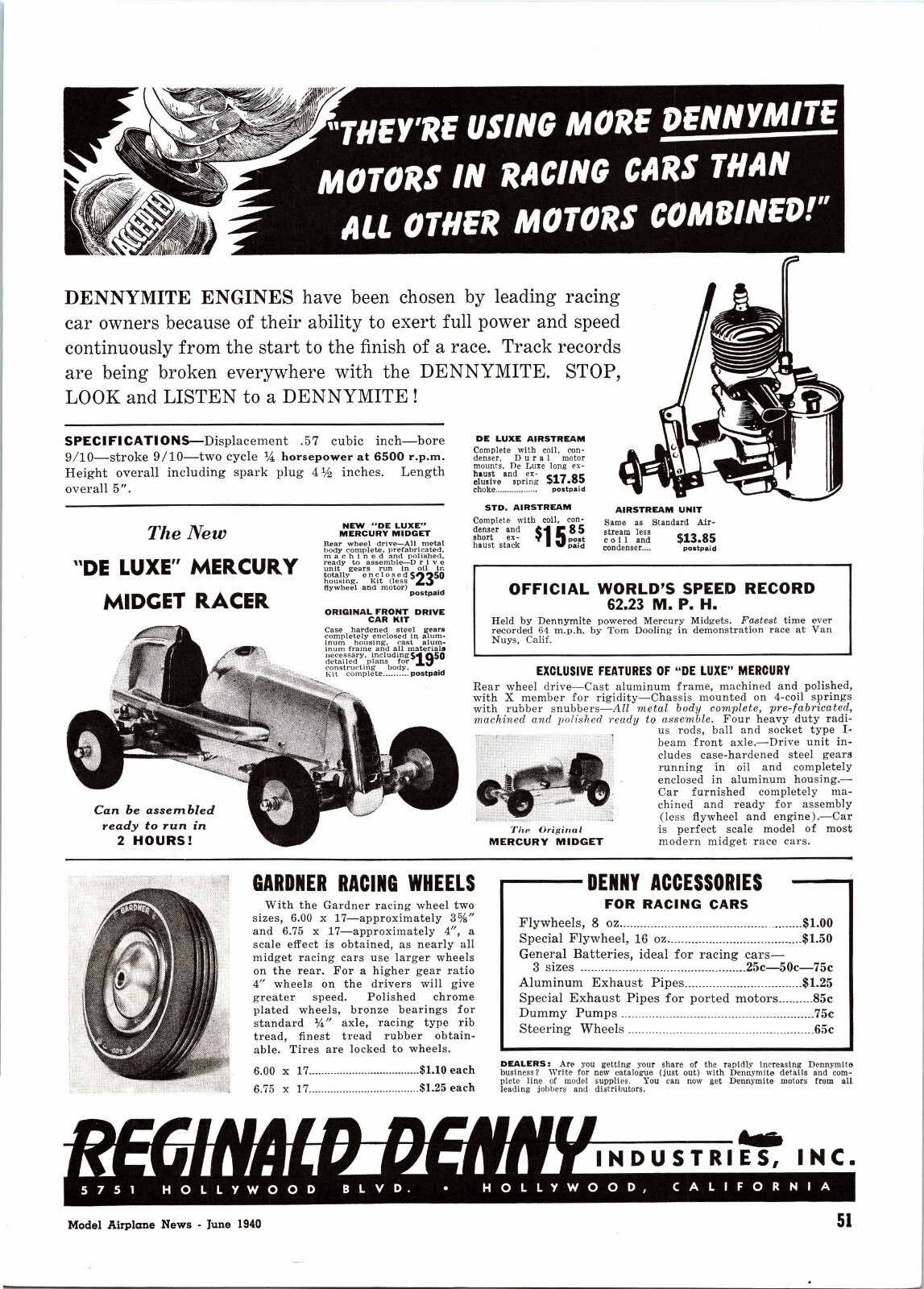 Reginald Denny Mercury Midget Racer RC 1940 Print Ad Wall Art Ephemera