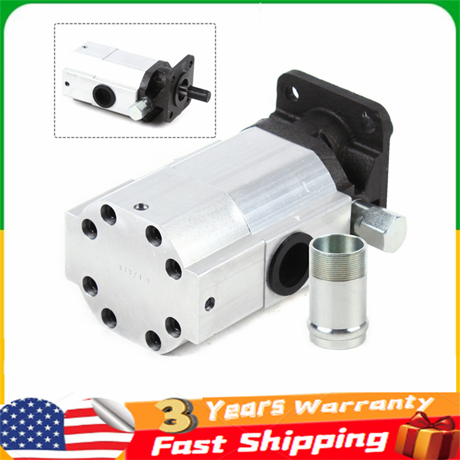 16GPM Hydraulic Log Splitter Pump 2Stage Hi Lo Gear Pump Logsplitter Fit Wood