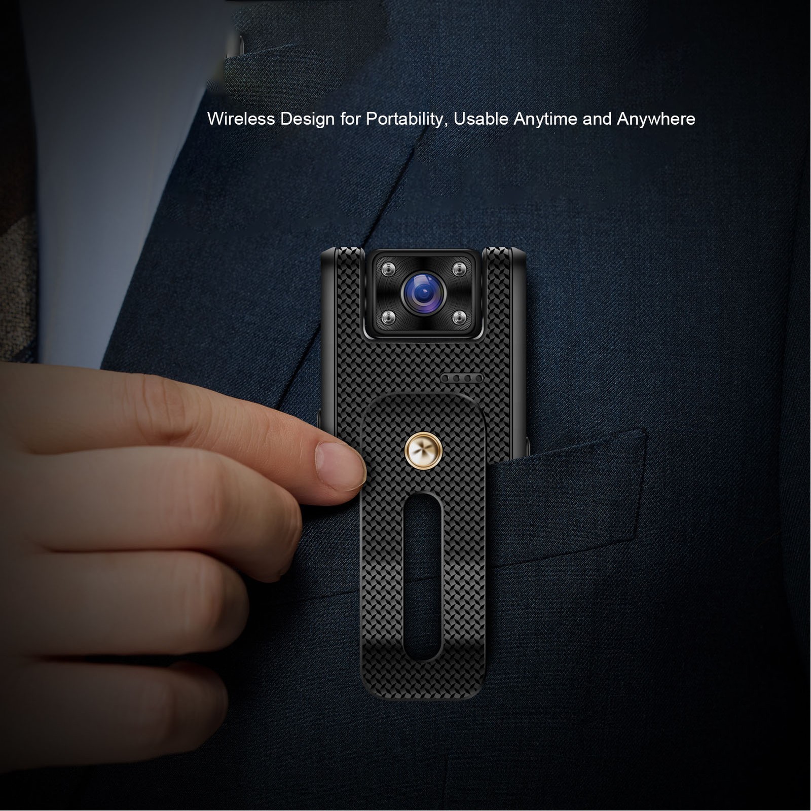 4K Wearable Camera Video Recorder 180 Degree Rotatable Lens Motion Detectio YRAB