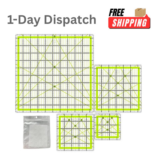 Quilting Square Rulers Set Acrylic Templates 3.5 5 6.5 10.5 Inch Sewing Tool