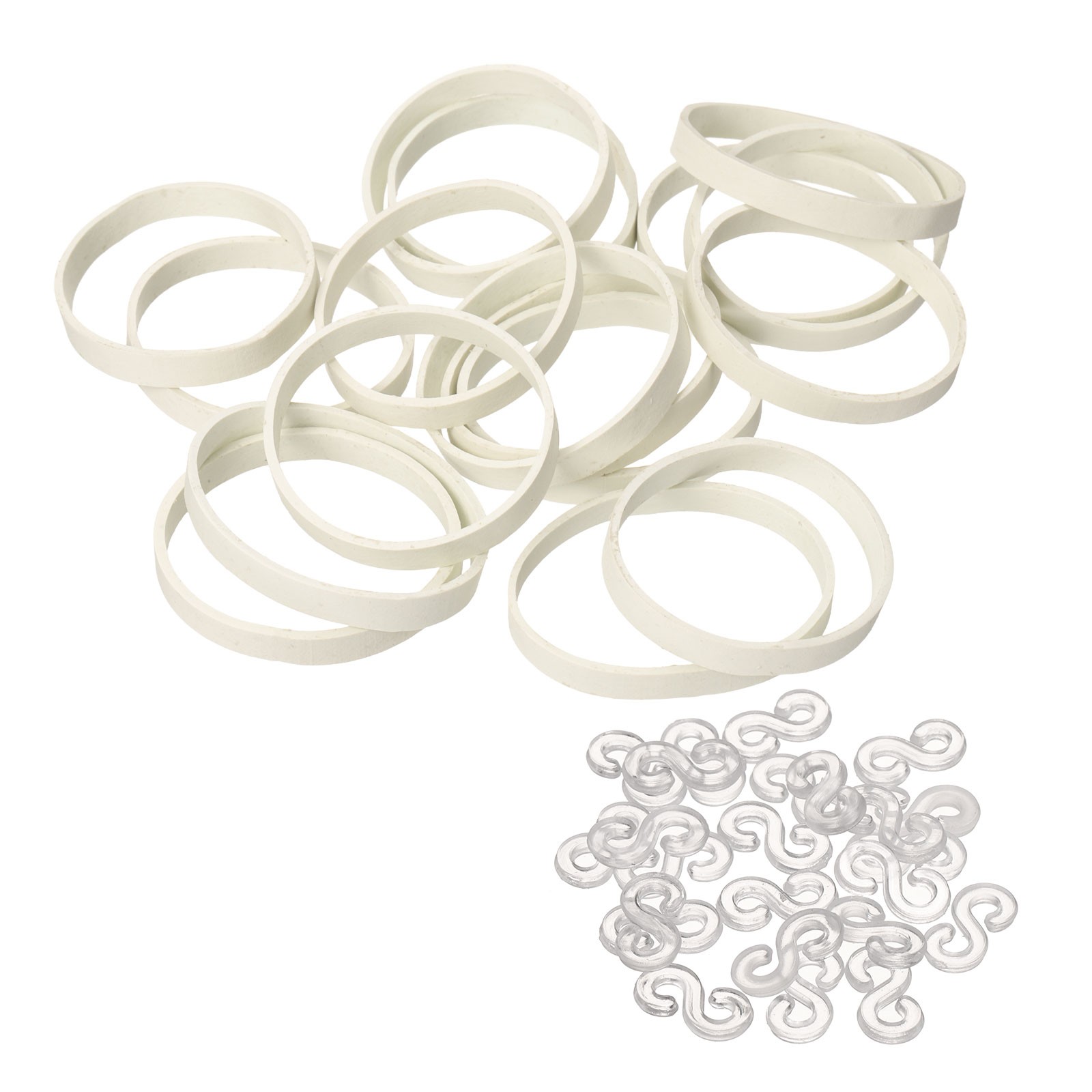 400Pcs Rubber Bands, 2.36x0.2 Inch Elastic Bands Cable Ties for Office, White