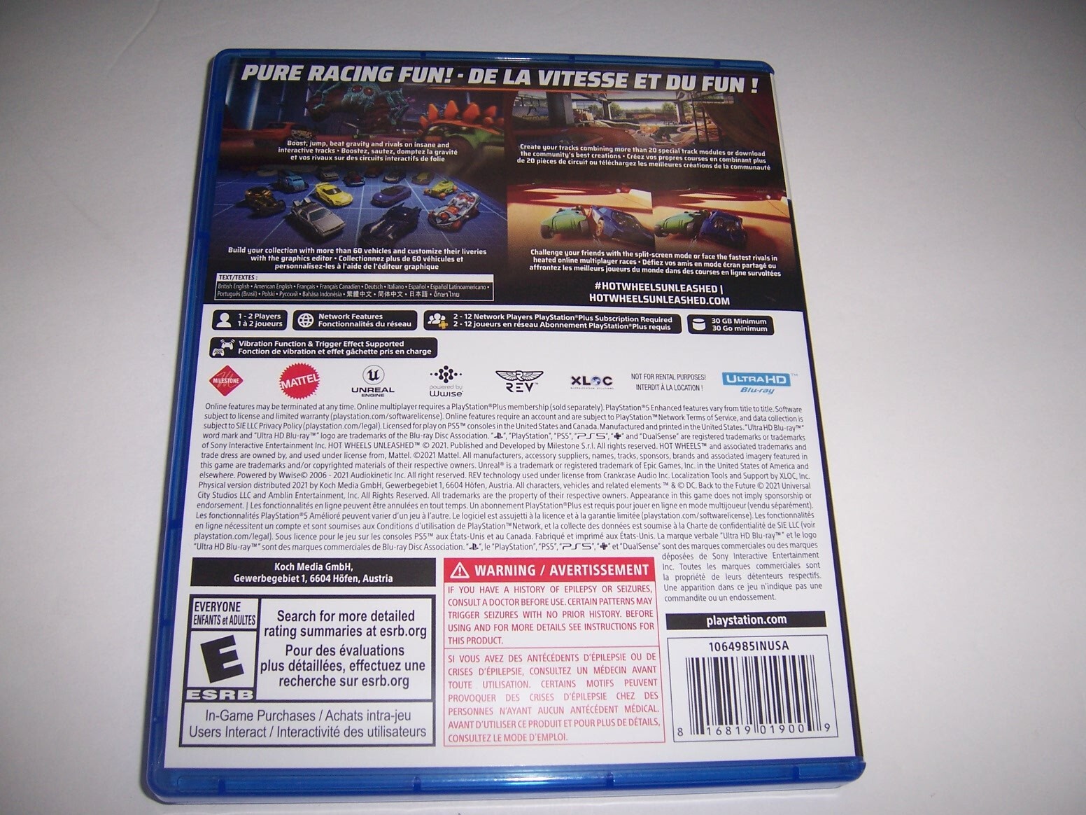 Authentic Box Case Replacement Sony PlayStation 5 PS5 for Hot Wheels Unleashed