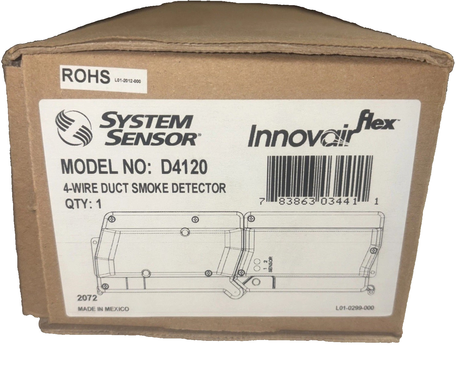 INNOVAIR System Sensor D4120 4 Wire Photoelectric Duct Smoke Detectors *NEW*