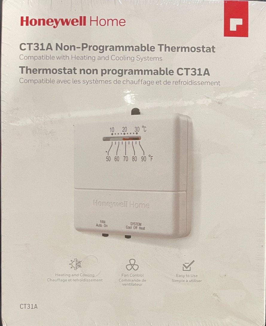 HONEYWELL CT31A NON-PROGRAM THERMOSTAT 1H/1C SINGLE STAGE HEAT/COOL