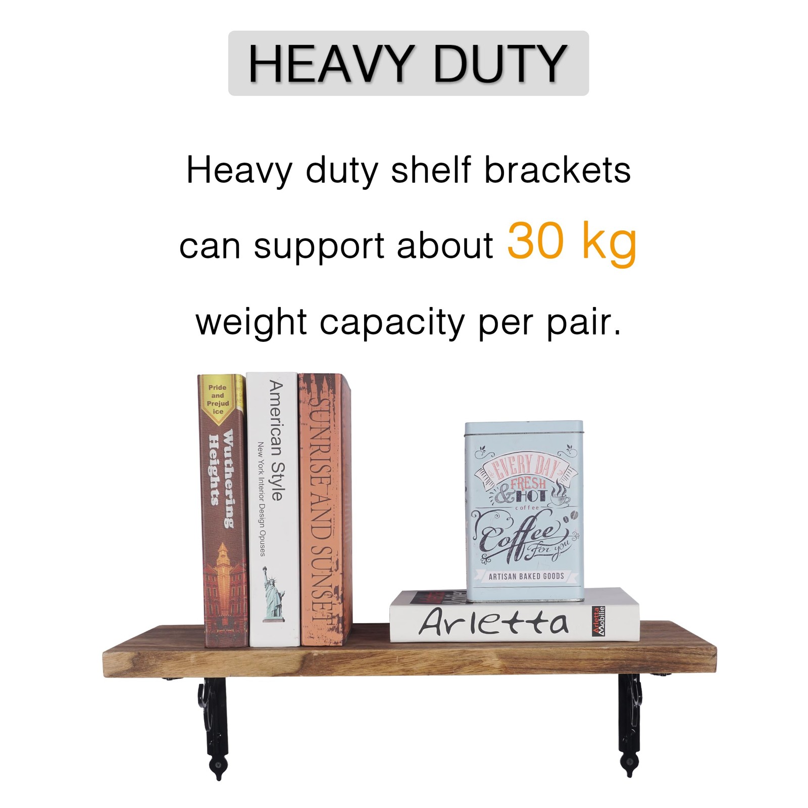 4 PCS 12 Inch Black Decorative Shelf Brackets Heavy Duty Right Angle