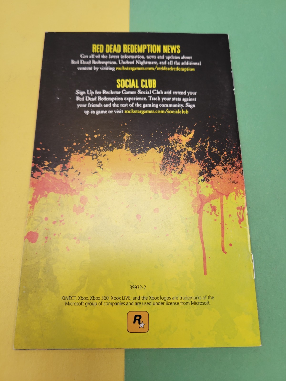 Xbox 360 Undead Nightmare Manual Only