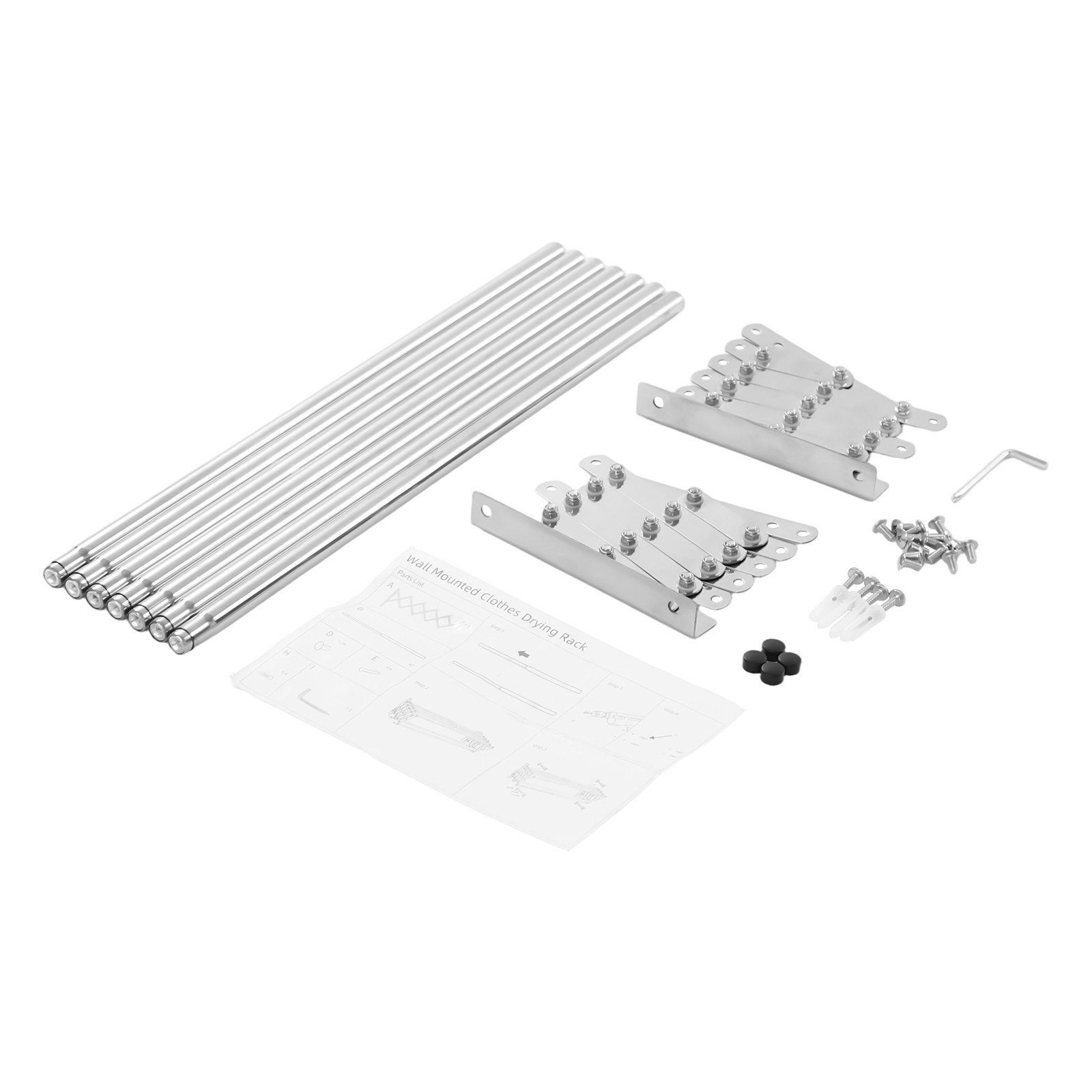 Wall Mounted Clothes Drying Rack Stainless Steel Retractable Laundry Drying Rack