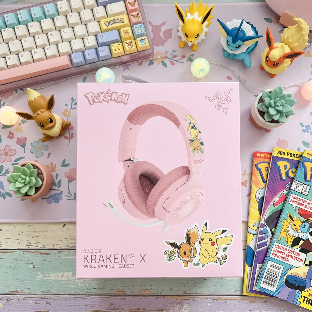 Pokemon x Razer Kraken V4 X Gaming Headset Pikachu & Eevee Edition NEW