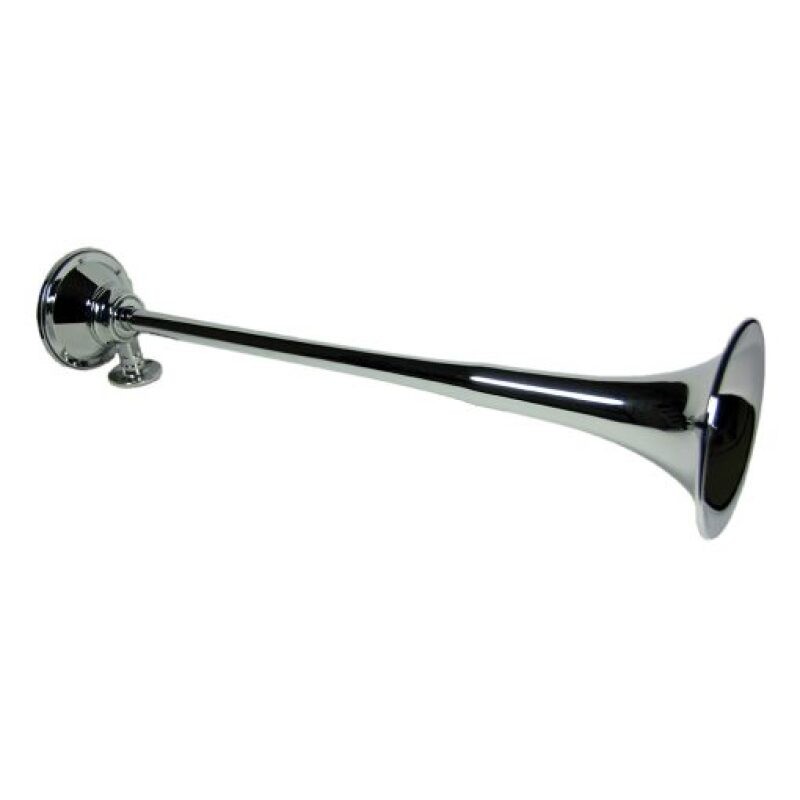 Kleinn Air Horns 411 Single 25in Round Roof Mount Chrome Truck Air Horn 150dB