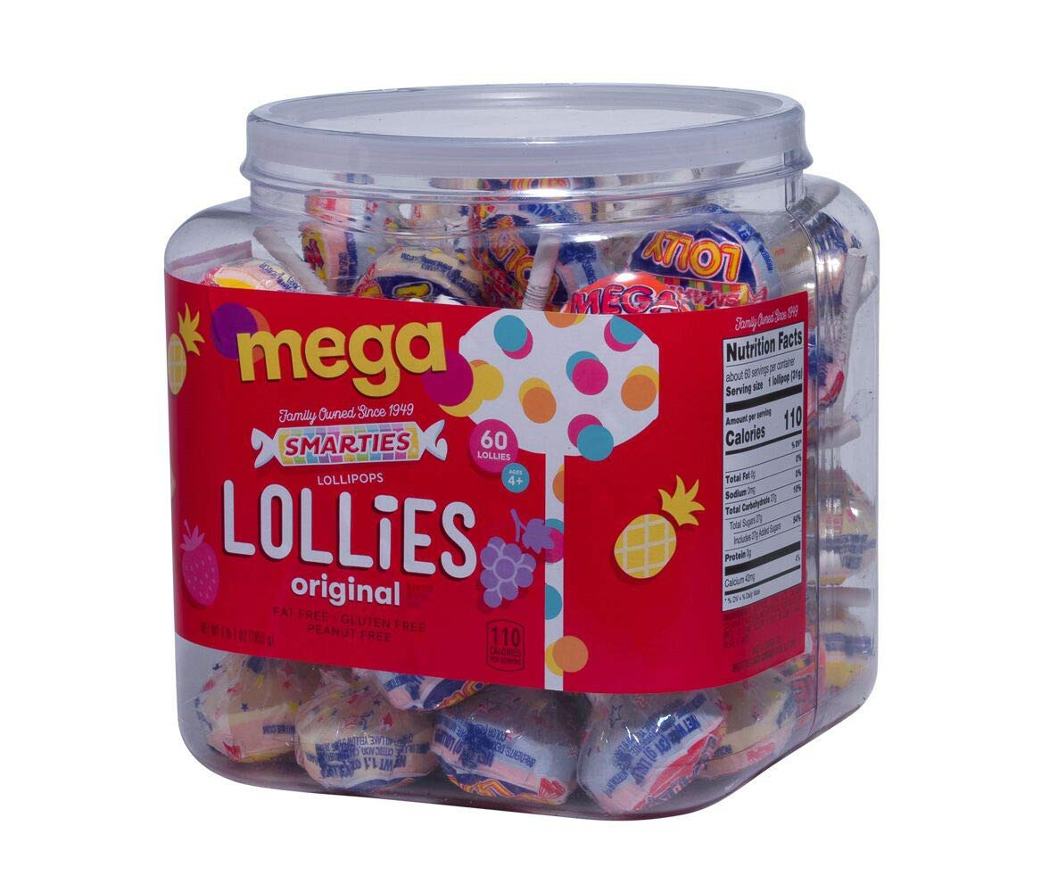 Mega Smarties Lollies Mega 60 Count  4 lbs 1 oz.