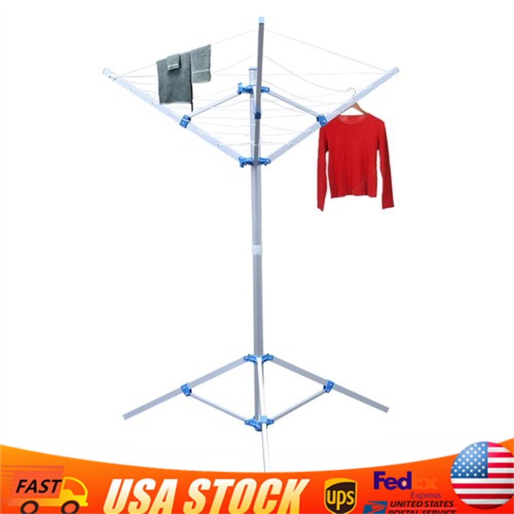 3-Arm Folding Umbrella Style Laundry Dryer Clothes Drying Rack Outdoor Portable