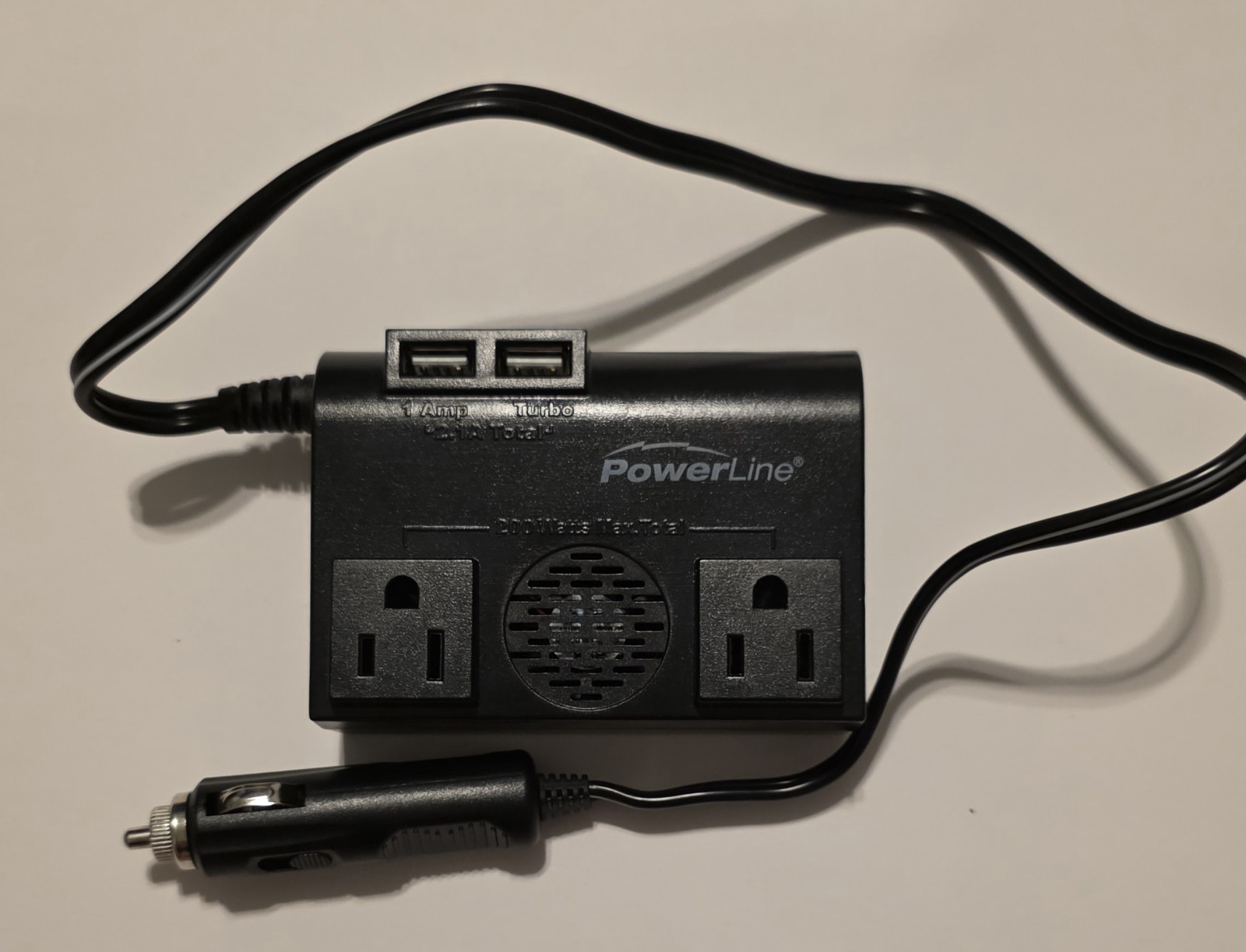 PowerLine Mobile Power 200 Watt Inverter with 2 USB Ports & 2 AC Outlets 90359
