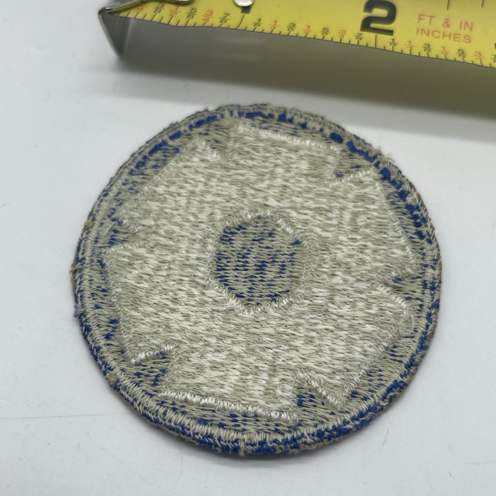 U.S. Military 6th Service Command Patch Insignia ~2” Round Blue White Cut