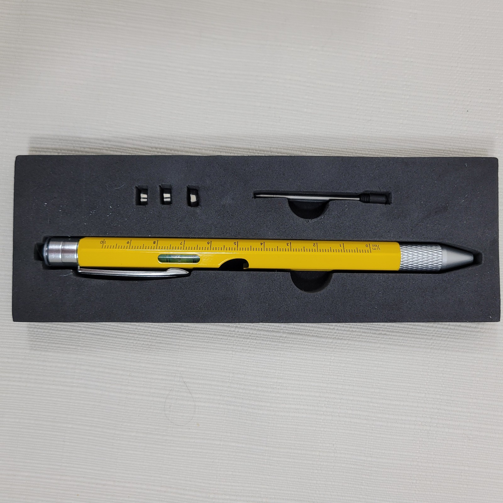 9 in 1 Multi-tool Pen Set LED Light Stylus Screwdriver Rulers Level Open Box