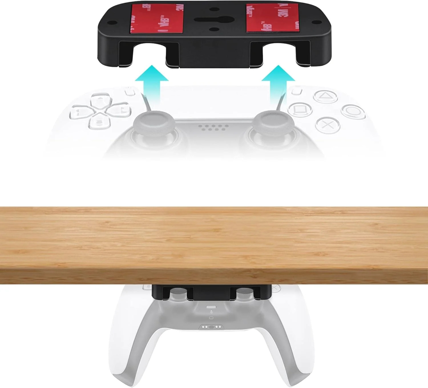 Mcbazel Under Desk Mount for PS5/PS4 Controller, Table Stand Holder Compatible w