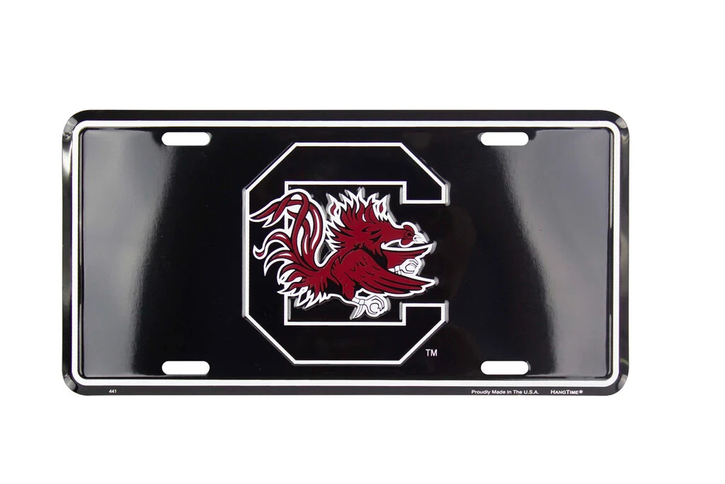 SOUTH CAROLINA CAR TRUCK TAG LICENSE PLATE UNIVERSITY BLACK GAMECOCKS METAL SIGN