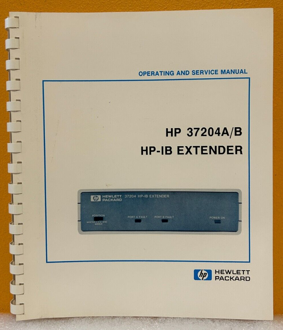 HP / Agilent 37204-90003 1987 HP 37204A/B HP-IB Extender Oper & Service Manual.