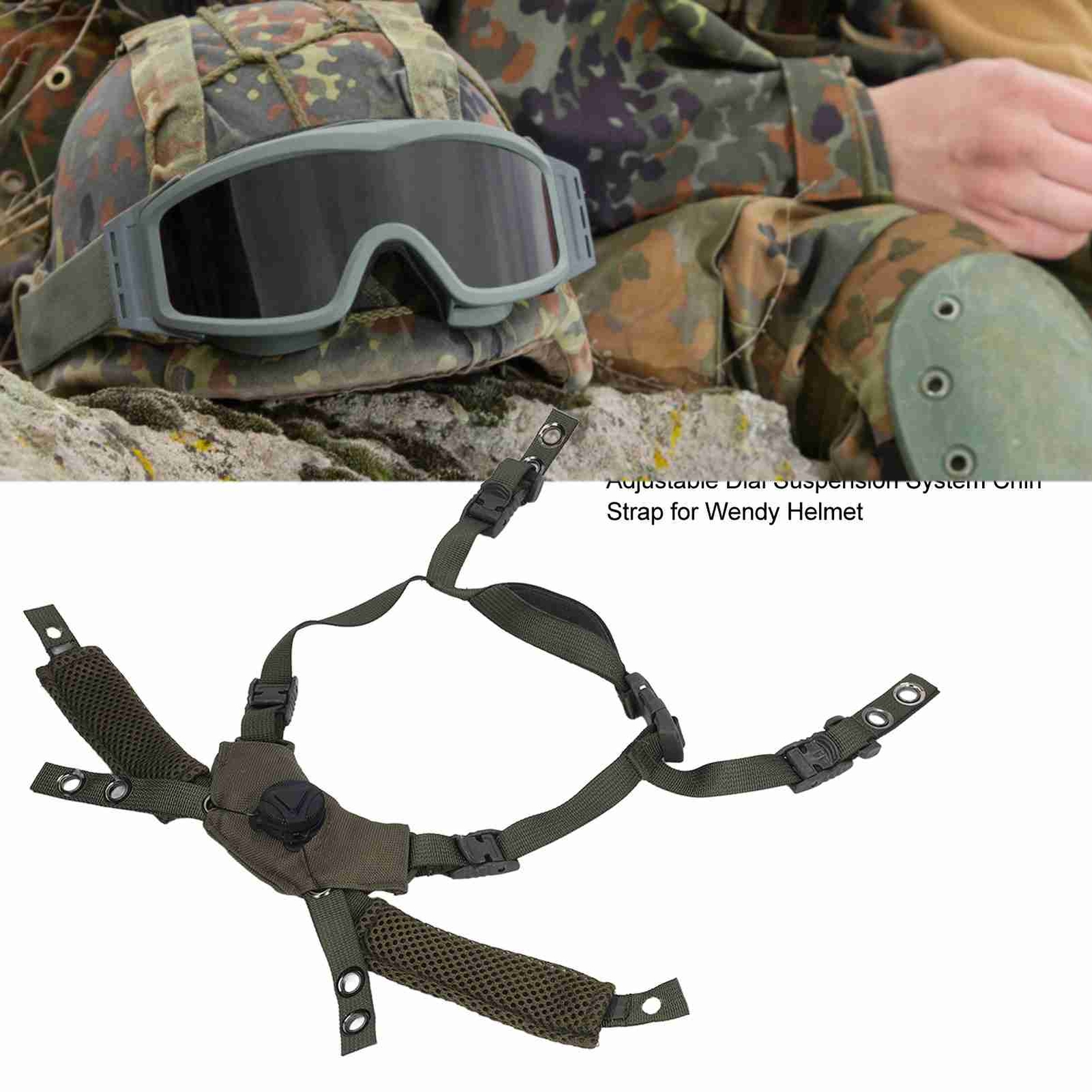 (OD Green)Adjustable Dial Suspension System Chin Strap Helmet Accessories FF