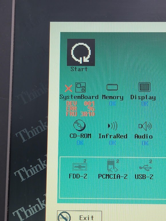 IBM ThinkPad 385XD PC Laptop Computer case Powers up error msg Parts? Free Shp