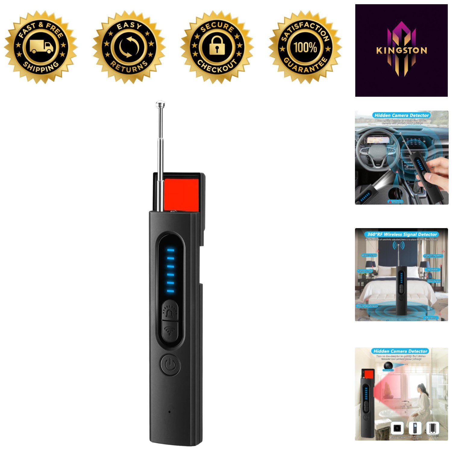 Professional Anti-Spy Detector with Adjustable Sensitivity - Compact & Portable