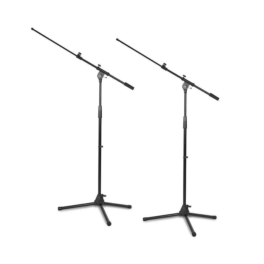 Musician's Gear Tripod Microphone Stand With Telescoping Boom Black 2Pack