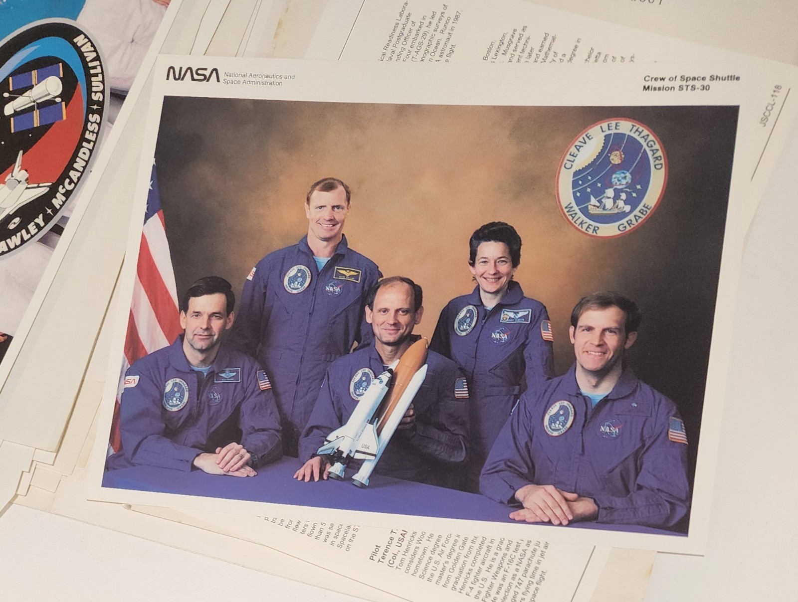NASA Shuttle Archive Lot–Crew Portraits & Signed Lockheed Letters (STS Missions)