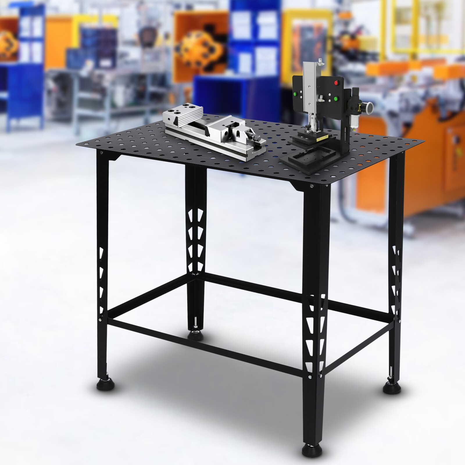 36" X 24" STEEL MODULAR WELDING TABLE WORK BENCH WITH WELDING FIT-UP KIT BLACK