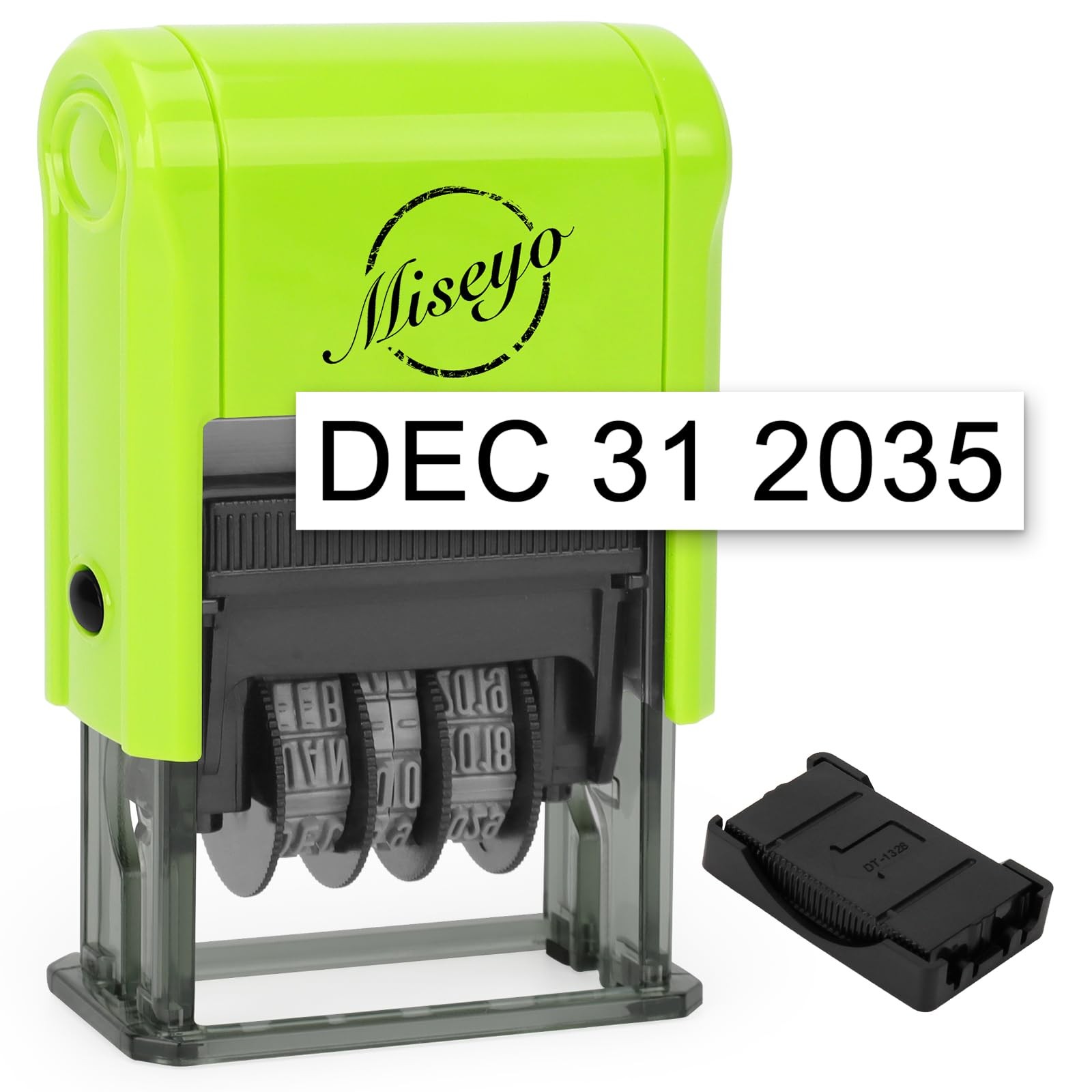 Self Inking Date Stamp - Green (2 Black Refill Ink pad Included)