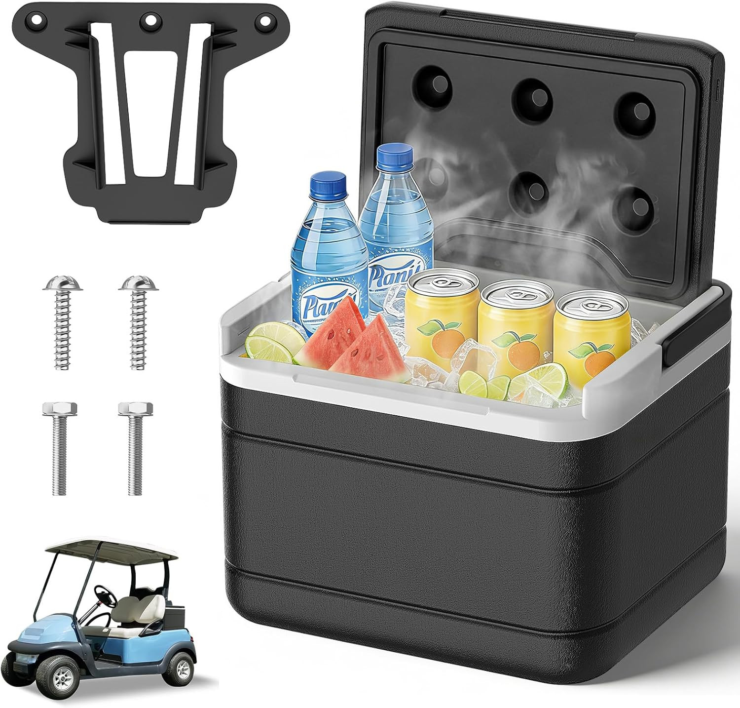 Golf Cart Cooler with Mounting Kit for Club Car Precedent, Tempo, Onward