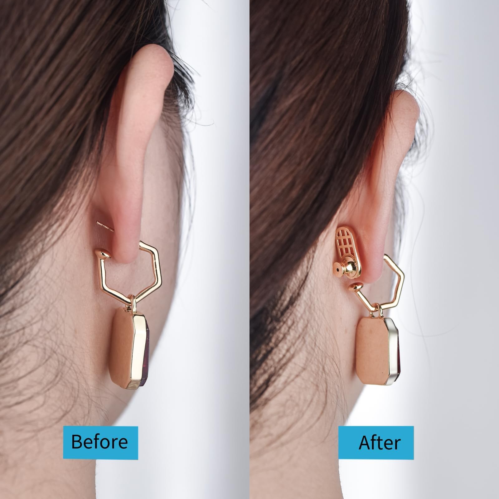 Earring Backs for Droopy Ears, Durable U Shape-Rackets Earring Lifter Backs f...