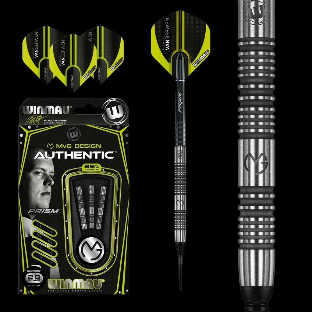 WINMAU Michael van Gerwen MVG AUTHENTIC 85% Tungsten 20 G Soft Tip Darts 2432
