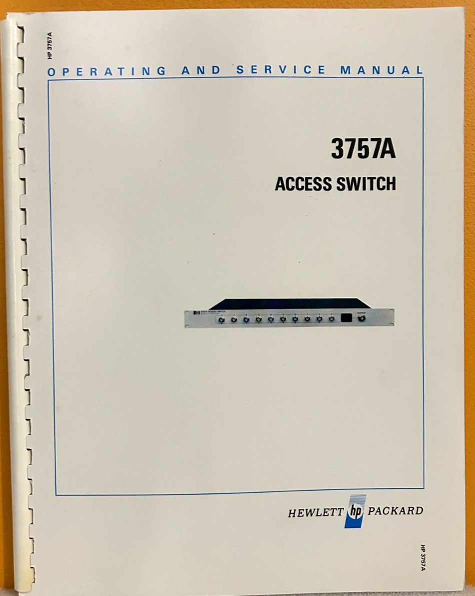 HP 03757-90000 1978 Model 3757A Access Switch Operating & Service Manual.