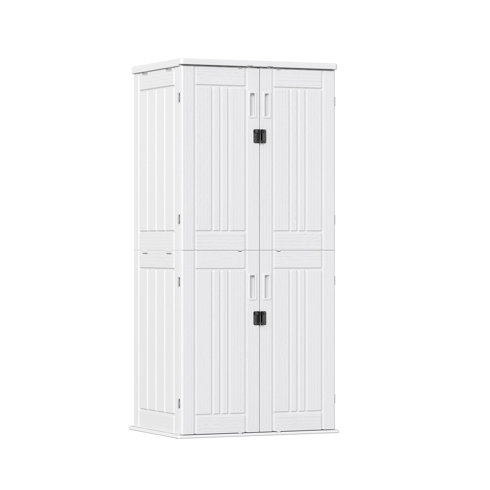 ZYJOYY Outdoor Storage Cabinet with 4 Shelves, 31.5" x 23.23" x 66.22" White ...