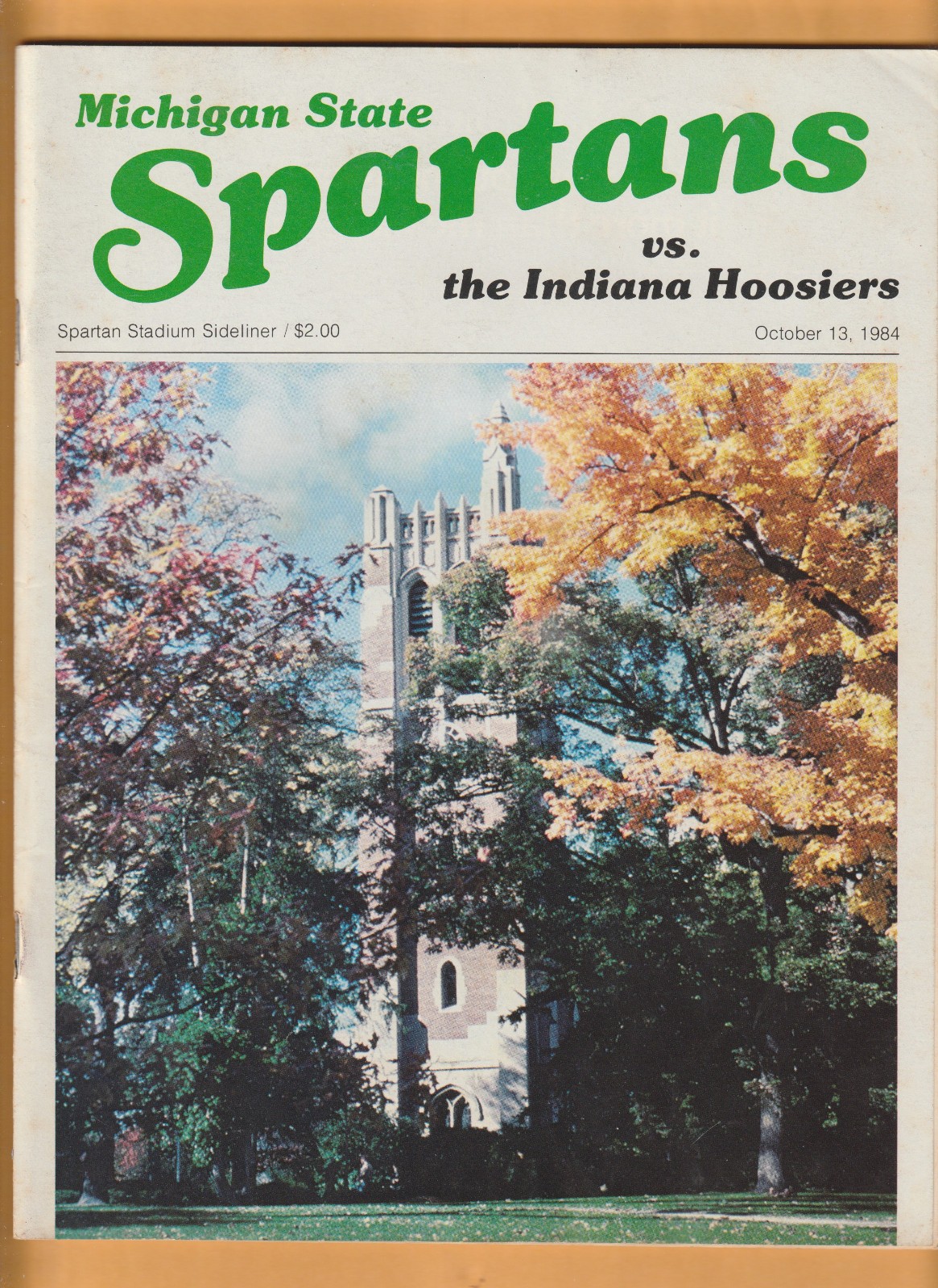 1984 Michigan State Spartans Indiana Hoosiers Program George Perles Nick Saban