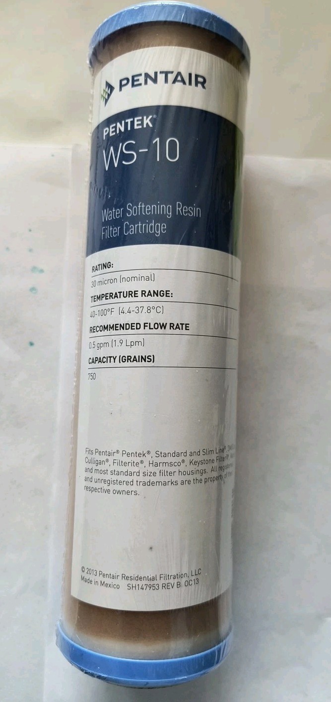 Sealed PENTAIR Pentek WS-10 Water Softening Resin Filter Cartridge