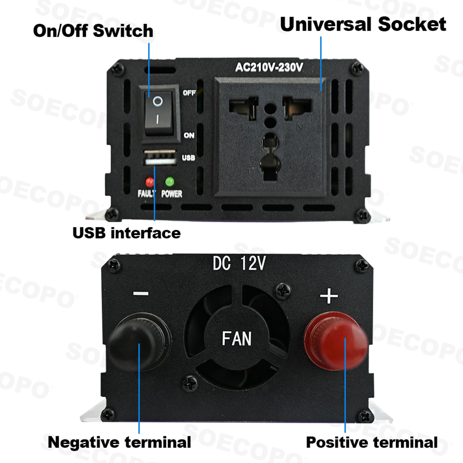 SOECOPO 10000W Peak Solar System Kit Flexible Panel 100A Controller 12V 110/220V