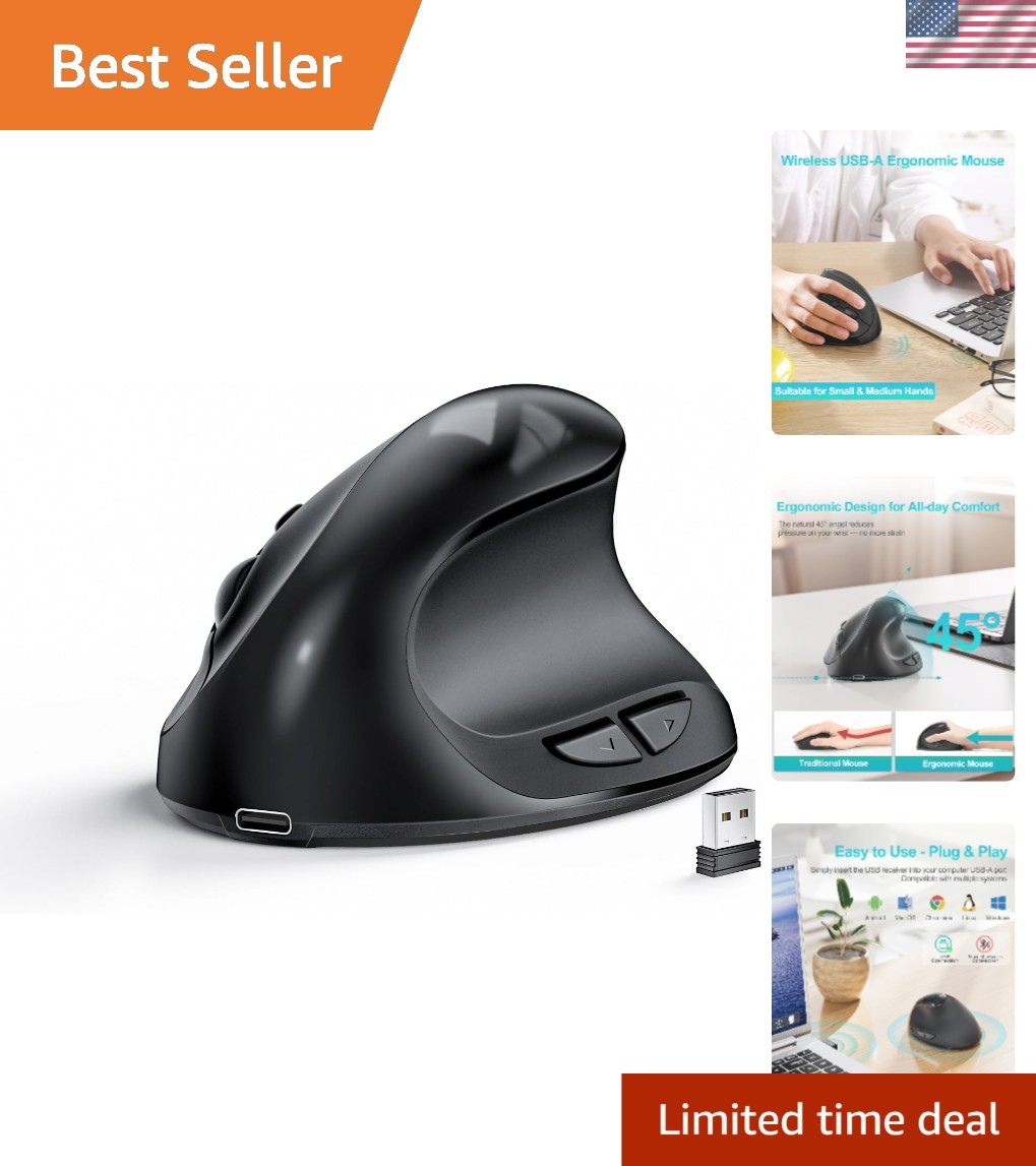 Ergonomic Wireless Mouse for Small Hands | Rechargeable & Pain-Relief Design