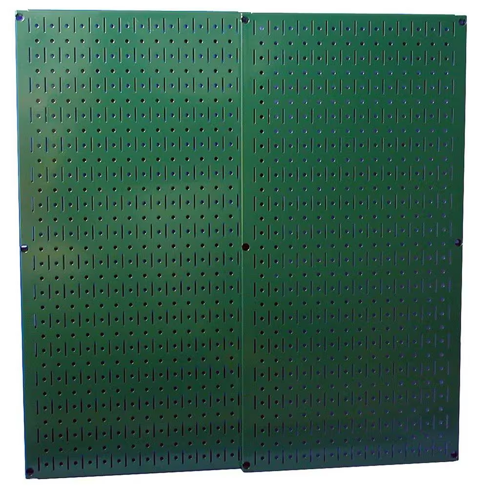 Wall Control Metal Pegboard 32x32in Green Steel 20GA Heavy Duty Tool Storage