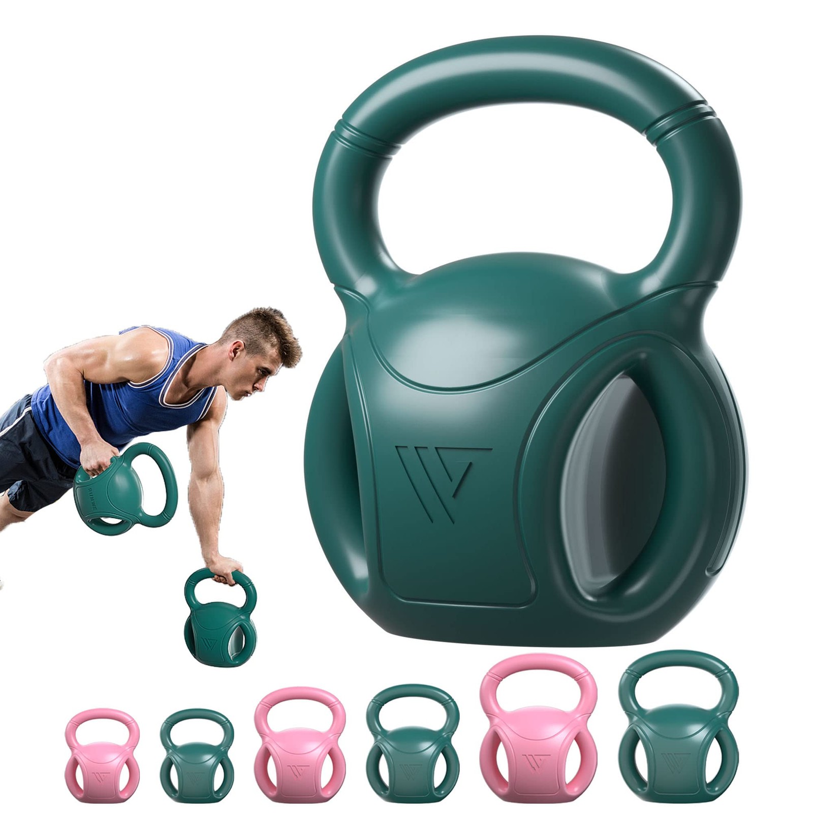 20 lb Kettlebell Weight with Three-handles for Weightlifting Conditioning and...