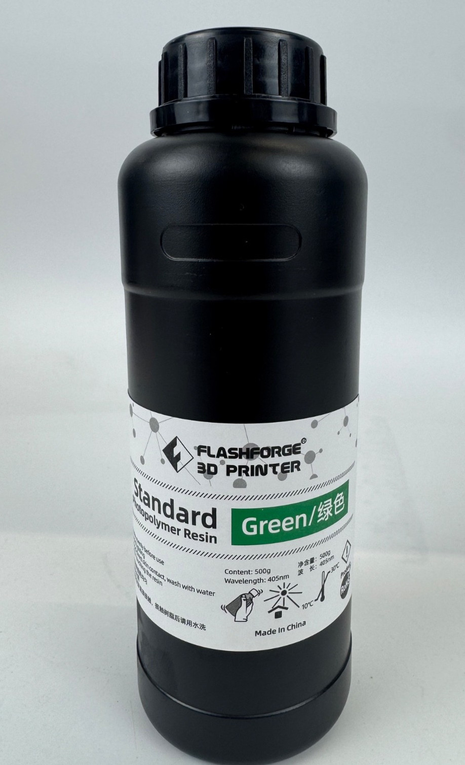 Flashforge 3D Printer Resin 1kg, Fast UV Curing Resin 405nm Green