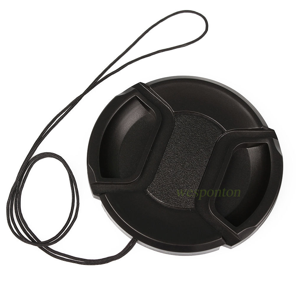 52mm Snap-On Center Pinch Front Lens Cap Cover For Camera Sony Canon Nikon wd